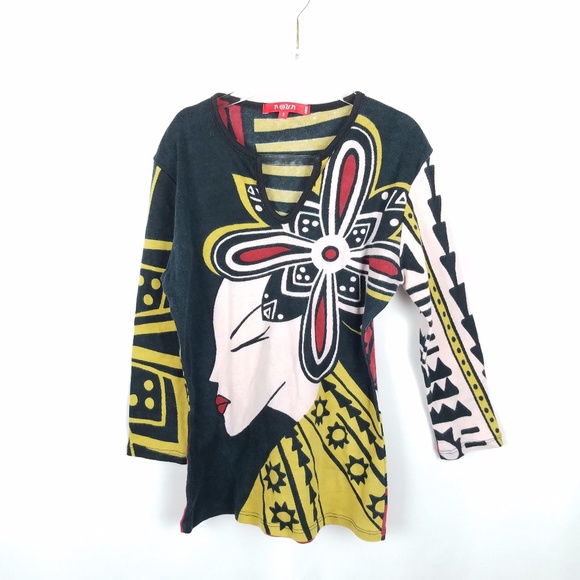 noun Tops - Noun Paris top knit graphic print body con size S
